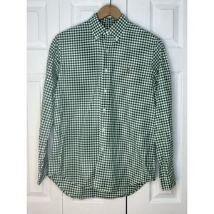 Polo Ralph Lauren Shirt Mens M Green Gingham Oxford Classic Fit Flesh Pony